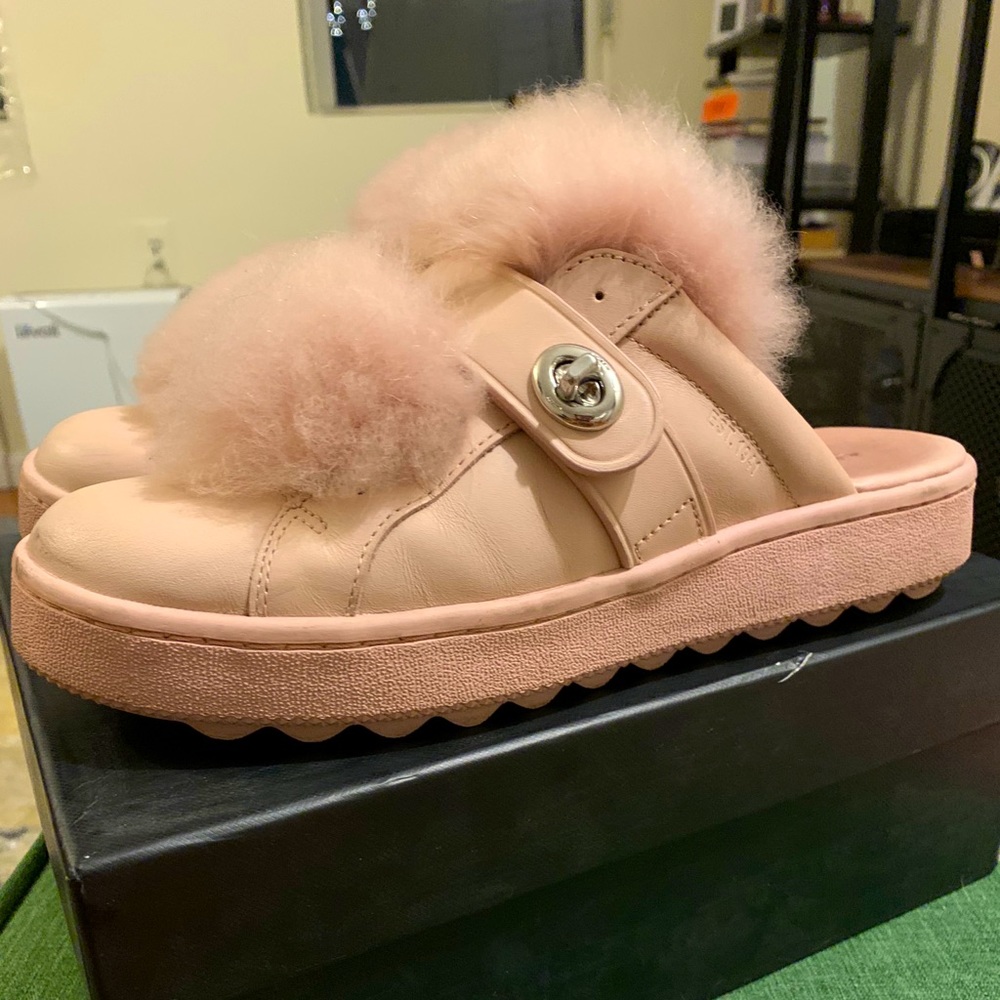 Shearling Slides - image 1